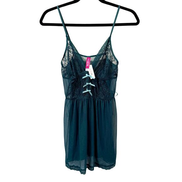 NWT ADORE ME Botanical Garden Lace Sheer Lingerie Dress Intimates Slip - Medium - Picture 1 of 5